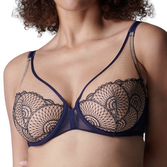 SIMONE PERELE Reflet Full Coverage Plunge underwire bra 13Z319 size EU 70E NWT - Picture 6 of 13